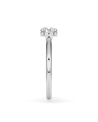Anillos diamante redondo de compromiso con diamante natural | Staring