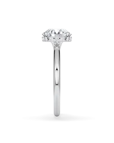 Anillos diamante redondo de compromiso con diamante natural | Staring