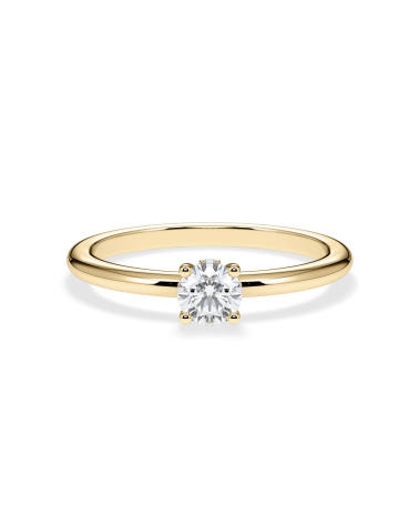 Engagement ring Yellow Gold Round Diamond Engagement Ring |Staring