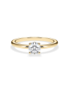 Anillo de compromiso en oro amarillo con diamante redondo |Staring