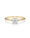 Anillo de compromiso en oro amarillo con diamante redondo |Staring