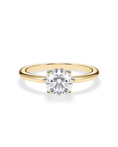 Engagement ring Yellow Gold Round Diamond Engagement Ring |Staring