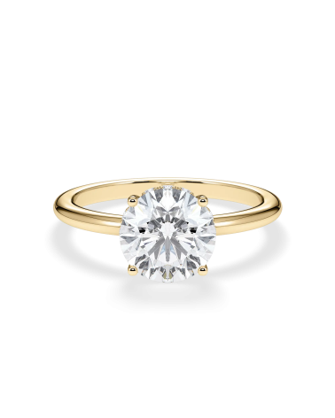 Engagement ring Yellow Gold Round Diamond Engagement Ring |Staring