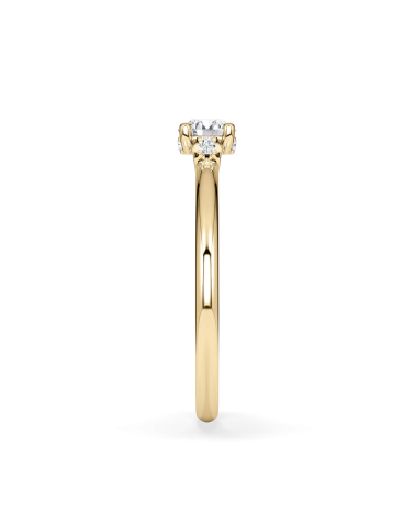 Anillo de compromiso en oro amarillo con diamante redondo |Staring
