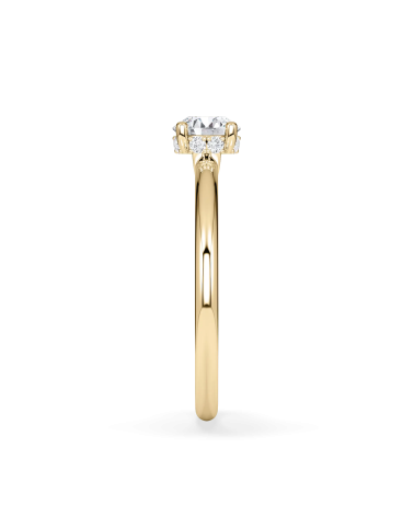Anillo de compromiso en oro amarillo con diamante redondo |Staring