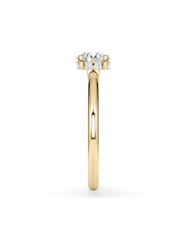 Anillo de compromiso en oro amarillo con diamante redondo |Staring