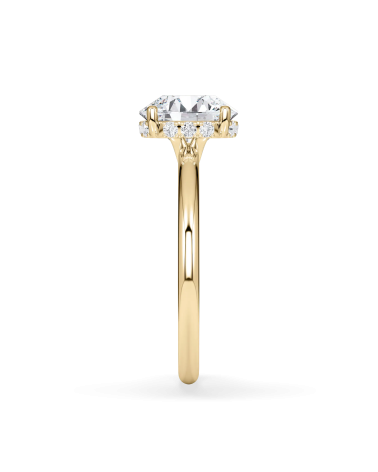 Engagement ring Yellow Gold Round Diamond Engagement Ring |Staring