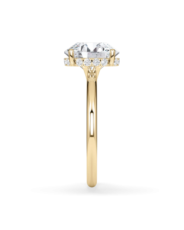 Engagement ring Yellow Gold Round Diamond Engagement Ring |Staring