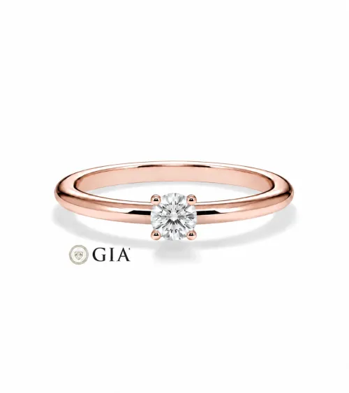 anillos compromiso  en oro rosa con diamante natural | Staring