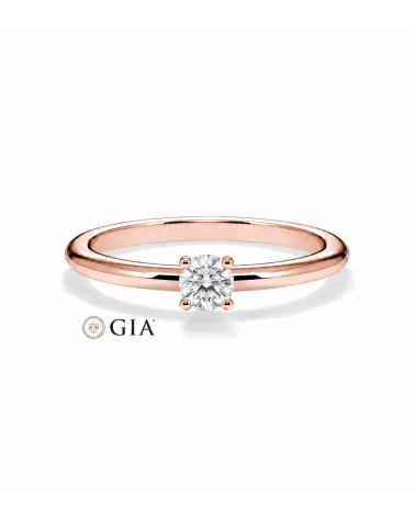 Anell de compromís en or rosa amb diamant | Staring