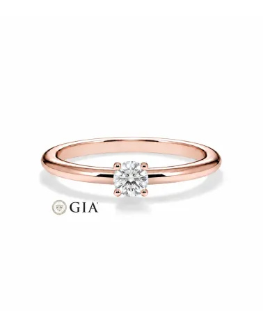 anillos compromiso  en oro rosa con diamante natural | Staring