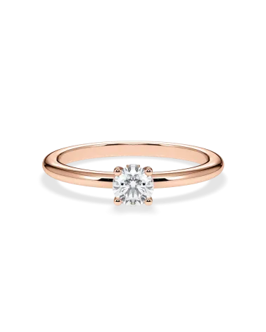 anillos compromiso  en oro rosa con diamante natural | Staring