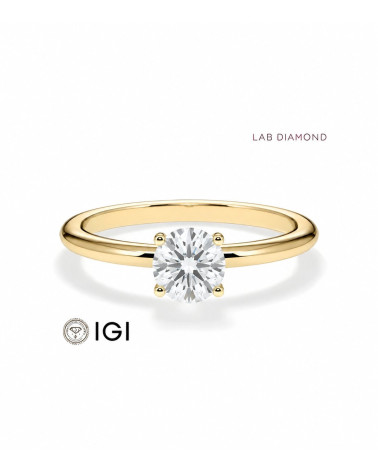 Anell de compromís d’or groc amb diamant de laboratori | Staring