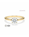Anell de compromís d’or groc amb diamant de laboratori | Staring