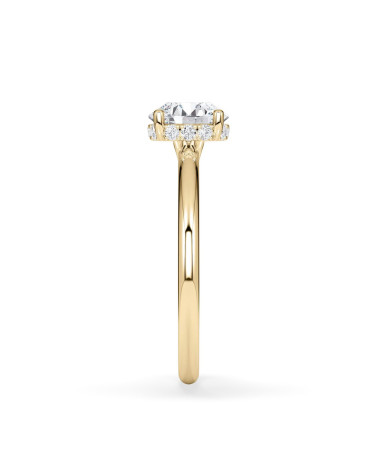 Anell de compromís d’or groc amb diamant de laboratori | Staring