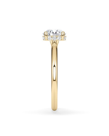 Yellow Gold Engagement Ring with Round Lab-Grown Diamond |Staring