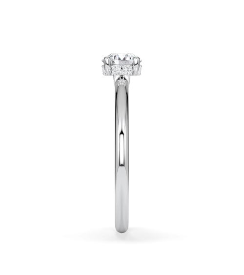 White Gold Engagement Ring with Round Lab-Grown Diamond |Staring