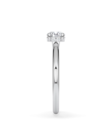 Anell de compromís d’or blanc o platí amb diamant de laboratori | Staring