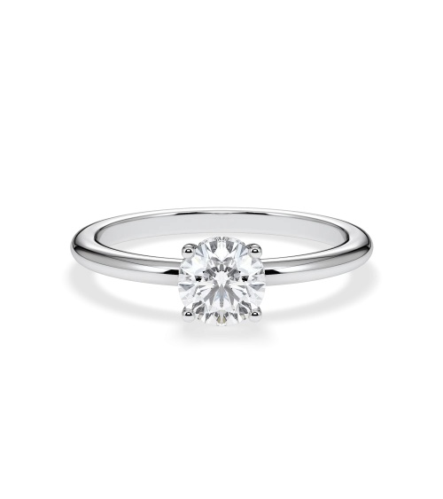 White Gold Engagement Ring with Round Lab-Grown Diamond |Staring