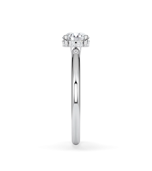 Anell de compromís d’or blanc o platí amb diamant de laboratori | Staring