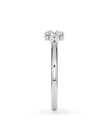 White Gold Engagement Ring with Round Lab-Grown Diamond |Staring