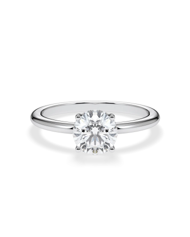 Anell de compromís d’or blanc o platí amb diamant de laboratori | Staring