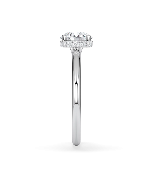 White Gold Engagement Ring with Round Lab-Grown Diamond |Staring