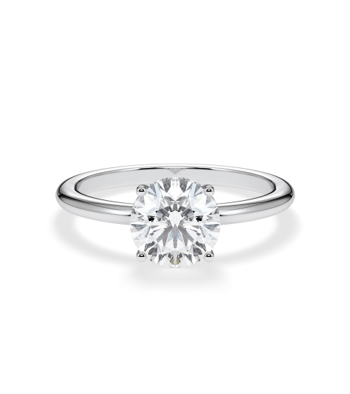 White Gold Engagement Ring with Round Lab-Grown Diamond |Staring