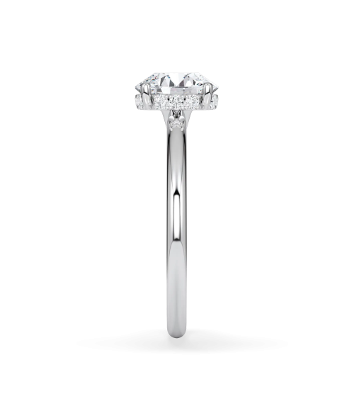 White Gold Engagement Ring with Round Lab-Grown Diamond |Staring