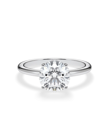 White Gold Engagement Ring with Round Lab-Grown Diamond |Staring