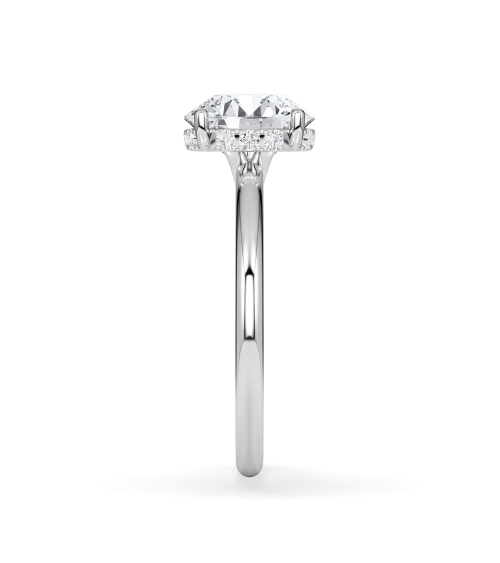 Anell de compromís d’or blanc o platí amb diamant de laboratori | Staring