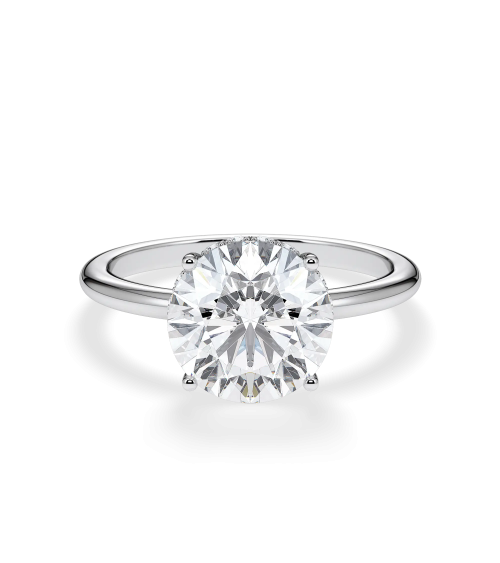 White Gold Engagement Ring with Round Lab-Grown Diamond |Staring