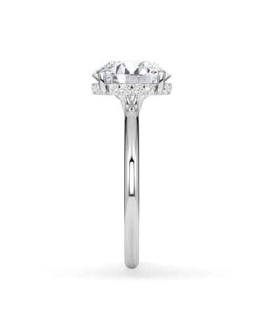 White Gold Engagement Ring with Round Lab-Grown Diamond |Staring
