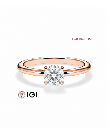 Rose Gold Engagement Ring with Round Lab-Grown Diamond | Staring