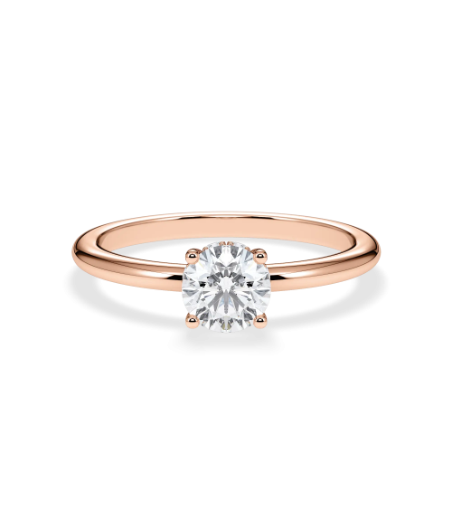Rose Gold Engagement Ring with Round Lab-Grown Diamond | Staring