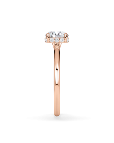 Rose Gold Engagement Ring with Round Lab-Grown Diamond | Staring