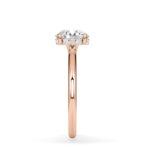 Rose Gold Engagement Ring with Round Lab-Grown Diamond | Staring