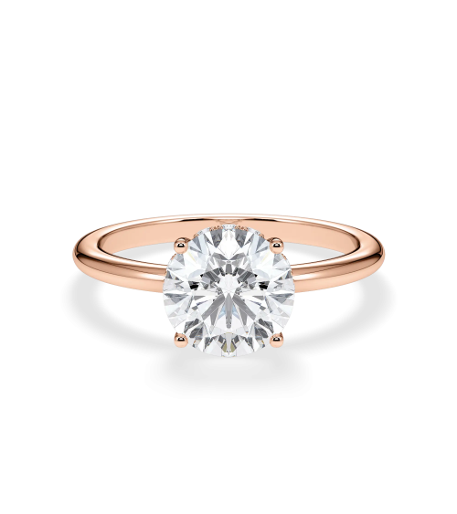 Rose Gold Engagement Ring with Round Lab-Grown Diamond | Staring