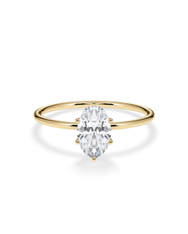 Oval Lab-Grown Diamond Engagement Ring in Yellow Gold |Staring