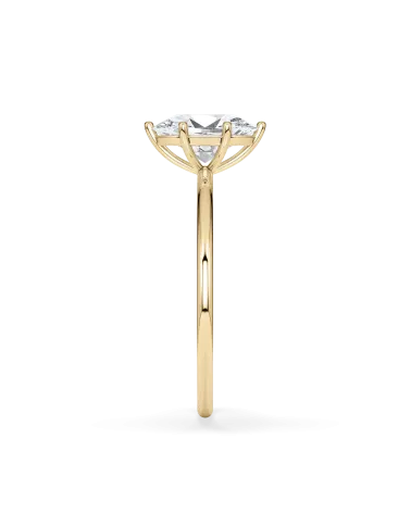 Anillo de compromiso de oro amarillo con diamante oval lab | Staring
