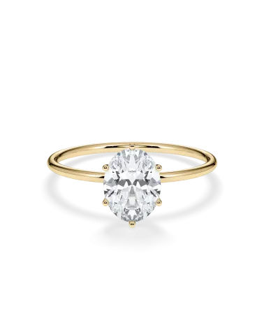 Anillo de compromiso de oro amarillo con diamante oval lab | Staring