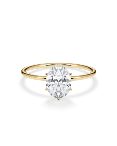 Oval Lab-Grown Diamond Engagement Ring in Yellow Gold |Staring