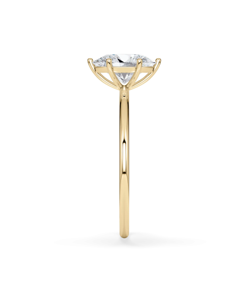 Anillo de compromiso de oro amarillo con diamante oval lab | Staring