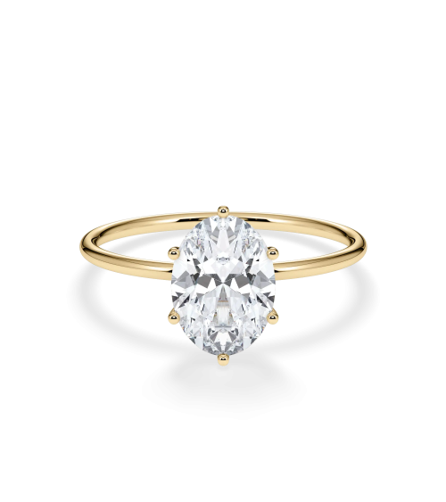 Anillo de compromiso de oro amarillo con diamante oval lab | Staring