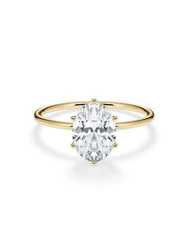 Anillo de compromiso de oro amarillo con diamante oval lab | Staring