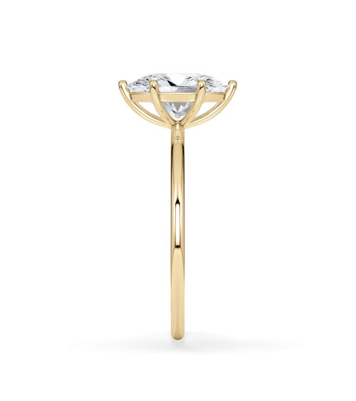 Anell de compromís d’or groc amb diamant oval de laboratori |Staring