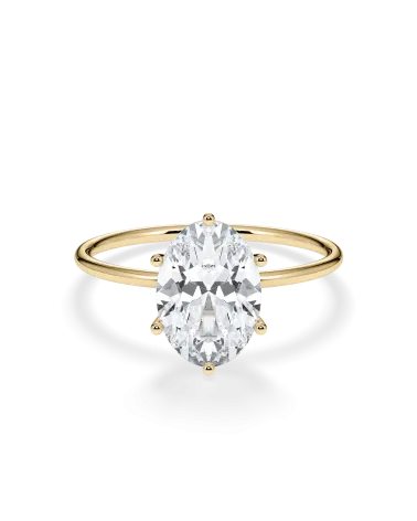 Anillo de compromiso de oro amarillo con diamante oval lab | Staring