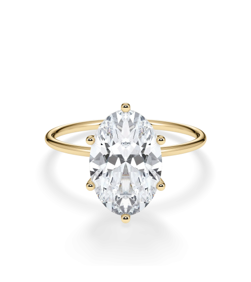 Oval Lab-Grown Diamond Engagement Ring in Yellow Gold |Staring