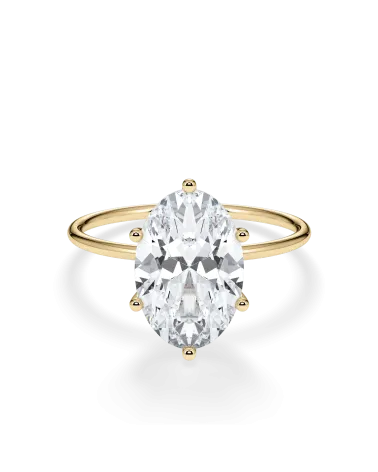 Anillo de compromiso de oro amarillo con diamante oval lab | Staring