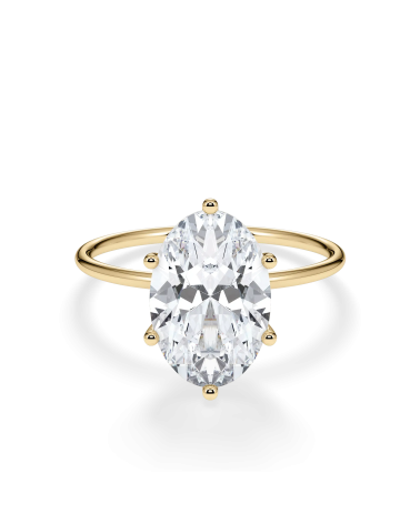 Oval Lab-Grown Diamond Engagement Ring in Yellow Gold |Staring
